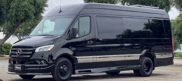 Mercedes Sprinter executive van for group transportation and corporate shuttle service in the Bay Area